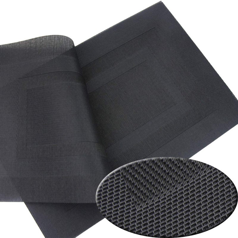 Panda Palm Durable Placemats Set of 4 Vinyl Heat-Resistant Table Mats Washable Plastic Placemats for Dining Table (Black) - Image 3